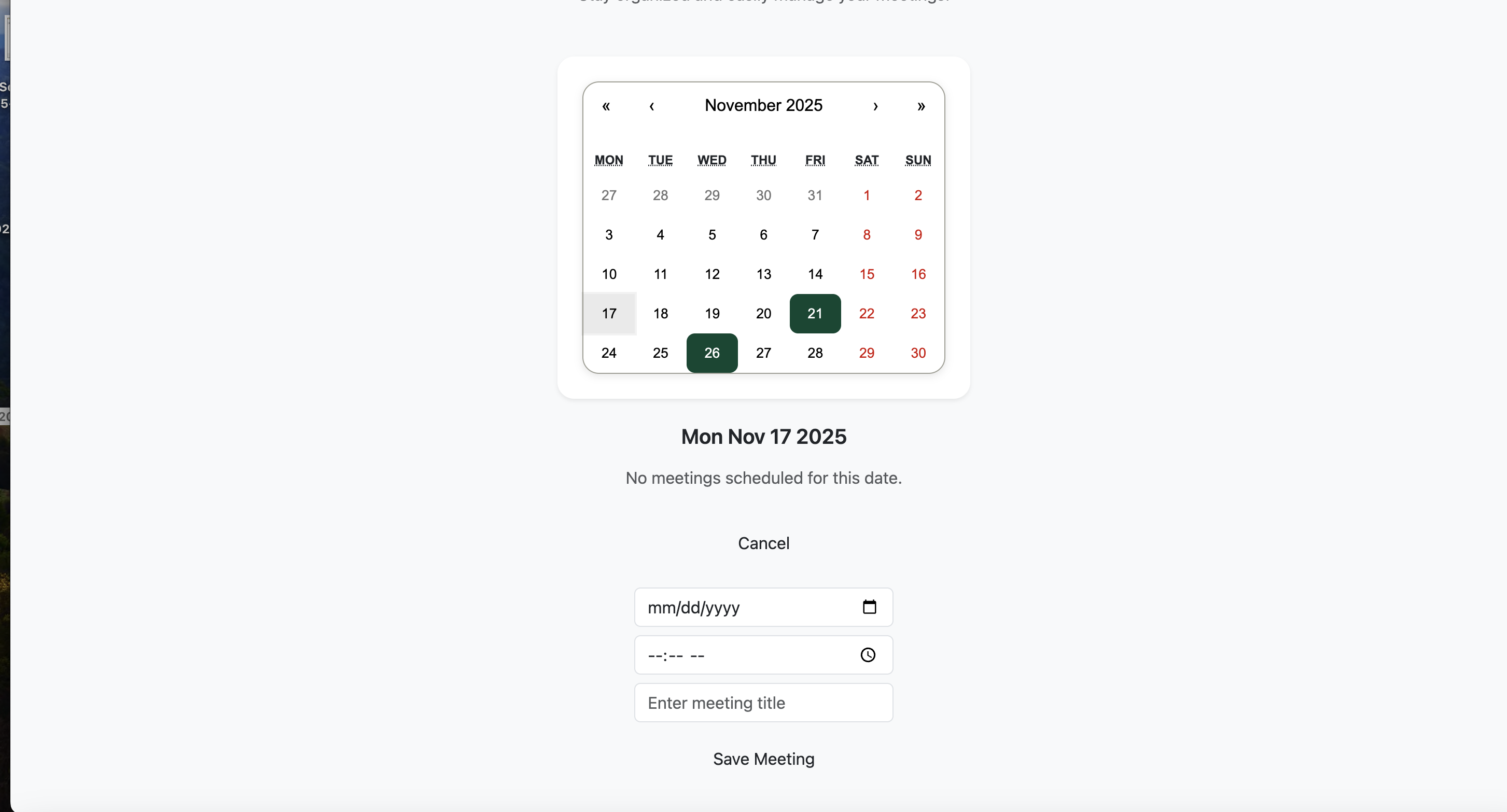 Meetings New Screenshot